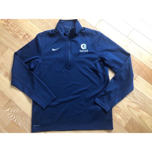 Nike Dri-Fit NCAA Georgetown Hoyas 1/4 Zip Pullover Size Medium Navy Blue - Picture 2 of 11